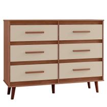 Comoda 6 Gavetas 120 Cm Mila Savana Off White Mobbs