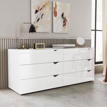 Cômoda 6 Gavetas 63,1x150,1x46 Cm Porto Branco Cômoda 6 Gavetas 63,1x150,1x46 Cm Porto Branco