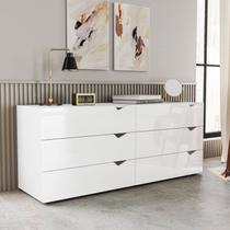 Cômoda 6 Gavetas 63,1x150,1x46 cm Porto Branco Cômoda 6 Gavetas 63,1x150,1x46 cm Porto Branco