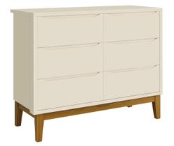 Cômoda 6 Gavetas Classic New Areia Fosco com Madeira - MoveisAqui Cômoda 6 Gavetas Classic New Areia Fosco com Madeira - MoveisAqui
