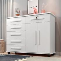 Cômoda 6 Gavetas com Sapateira Gran Luxo Branco - CONFFORRT CASA