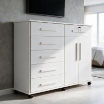 Cômoda 6 Gavetas com Sapateira Gran Luxo Branco Cômoda 6 Gavetas com Sapateira Gran Luxo Branco