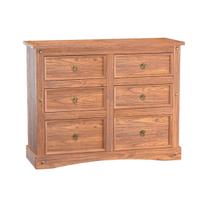 Cômoda 6 Gavetas em Madeira Carvalho Rústico 131x48x104 cm Elliottiis Marin Brasil