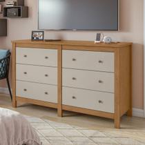 Cômoda 6 Gavetas em Mdp/mdf Maggiore New Amêndoa Clean/Off White Cômoda 6 Gavetas em Mdp/mdf Maggiore New Amêndoa Clean/Off White