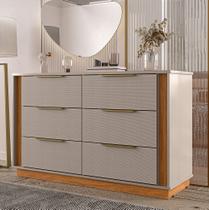 Cômoda 6 Gavetas Grande Moderna Para Quarto Casal Solteiro Infantil Madeira Robusta Reforcada Corredica Telescopica