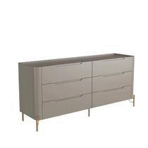Cômoda 6 Gavetas L178 X A81,5cm MDF Grigio/Dourado Cômoda 6 Gavetas L178 X A81,5cm MDF Grigio/Dourado