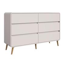 Cômoda 6 Gavetas Linha Curve 144cm Cor Bege Dunas CV004BDBD - Completa Móveis Cômoda 6 Gavetas Linha Curve 144cm Cor Bege Dunas CV004BDBD - Completa Móveis