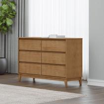 Cômoda 6 Gavetas Linha Prata Finestra Móveis Madeira Maciça e MDF