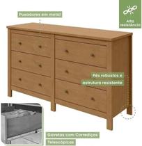 Comoda 6 Gavetas Maggiore Lopas Amêndoa Clean