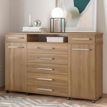 Cômoda 7 Gavetas 2 Portas 1 Cabideiro 1 Nicho com Rodizios Mônaco