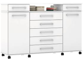 Cômoda 7 Gavetas 2 Portas com Rodízios London Demóbile Cômoda 7 Gavetas 2 Portas com Rodízios London Demóbile
