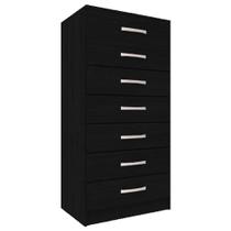 Cômoda 7 Gavetas Evidencia Cor Preto Cômoda 7 Gavetas Evidencia Cor Preto