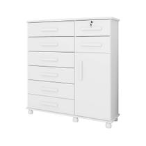 Cômoda 8 Gavetas 1 Porta Messina Branco