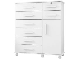 Cômoda 8 Gavetas 1 Porta Messina Branco Cômoda 8 Gavetas 1 Porta Messina Branco