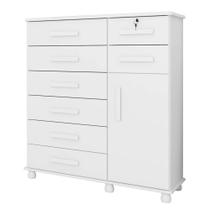 Cômoda 8 Gavetas 1 Porta Messina Branco
