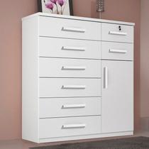 Cômoda 8 Gavetas 1 Porta Vitoria Plus Benetil Móveis Branco