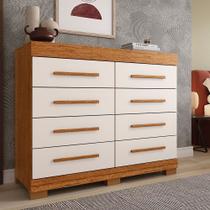 Cômoda 8 Gavetas 100% MDF Lantana 112cm Espresso Móveis Bege/Cinamomo/Off White Cômoda 8 Gavetas 100% MDF Lantana 112cm Espresso Móveis Bege/Cinamomo/Off White