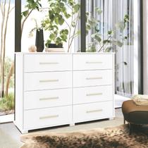Cômoda 8 Gavetas 100% MDF Lis Branco Cômoda 8 Gavetas 100% MDF Lis Branco