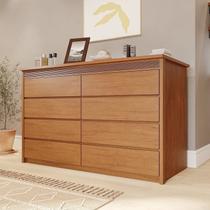 Cômoda 8 Gavetas 100% MDF Pacioli Marrom/Rubi