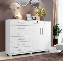 Cômoda 8 Gavetas 2 Portas New Triunfo Benetil Móveis - Branco