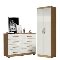 Cômoda 8 Gavetas 2014148 E Armário Multiuso New 2000192 Atacama Off White - Aramóveis