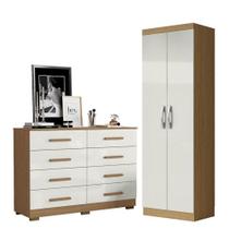 Cômoda 8 Gavetas 2014148 E Armário Multiuso New 2000192 Atacama Off White - Aramóveis