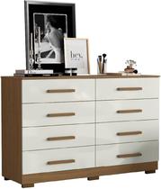 Comoda 8 gavetas aramoveis cinamomo/off white