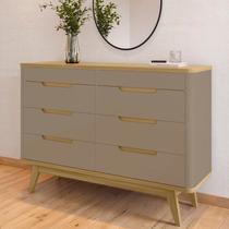 Cômoda 8 Gavetas com Organizador Tampo e Base de 2,5cm Vicenza
