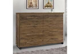 Cômoda 8 Gavetas com Rodízios Jade Amendoa Rede Móveis