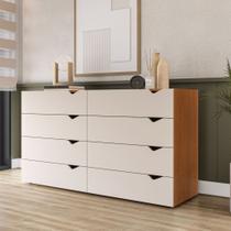 Cômoda 8 Gavetas Freijó e Creme Porto Politorno