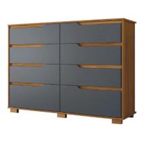 Cômoda 8 Gavetas Geórgia Freijó/Cinza Moval