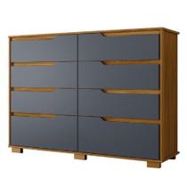 Cômoda 8 Gavetas Geórgia Freijó/cinza Moval Cômoda 8 Gavetas Geórgia Freijó/cinza Moval