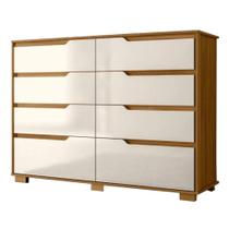 Cômoda 8 Gavetas Geórgia Freijó/Off White Moval Cômoda 8 Gavetas Geórgia Freijó/Off White Moval