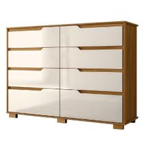 Cômoda 8 Gavetas Geórgia Freijó/off White Moval Cômoda 8 Gavetas Geórgia Freijó/off White Moval