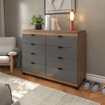 Cômoda 8 gavetas GK Lamina com Cinza Cômoda 8 gavetas GK Lamina com Cinza