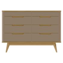 Comoda 8 Gavetas Pes Madeira 135 cm Vicenza DCASA Comoda 8 Gavetas Pes Madeira 135 cm Vicenza DCASA
