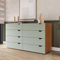 Cômoda 8 Gavetas Porto Freijó/Verde Cômoda 8 Gavetas Porto Freijó/Verde