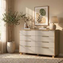 Cômoda 8 Gavetas Quarto Organizadora Multiuso Design Moderno Nature Fendi Cômoda 8 Gavetas Quarto Organizadora Multiuso Design Moderno Nature Fendi