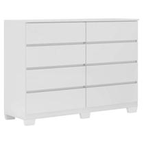 Cômoda 8 Gavetas Sintra Branco Brilho com Pés - Demóbile Cômoda 8 Gavetas Sintra Branco Brilho com Pés - Demóbile