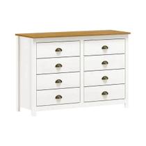 Cômoda 8 Gavetas Topázio - Branco e Freijó Cômoda 8 Gavetas Topázio - Branco e Freijó