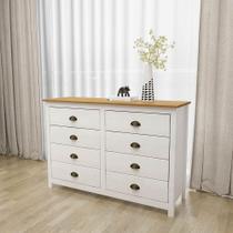 Cômoda 8 Gavetas Topázio Branco/freijó Madeira Pinus - Finestra Cômoda 8 Gavetas Topázio Branco/freijó Madeira Pinus - Finestra