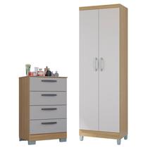 Cômoda 867 4 Gavetas com Armário Multiuso 2 Portas Damasco Off White - Poquema Cômoda 867 4 Gavetas com Armário Multiuso 2 Portas Damasco Off White - Poquema