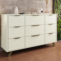 Cômoda 9 Gavetas com Pés de Madeira 100 MDF Olimpia Móveis Europa