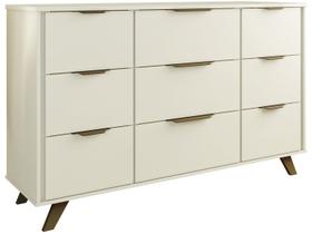 Cômoda 9 Gavetas com Pés de Madeira 100 MDF Olimpia Móveis Europa
