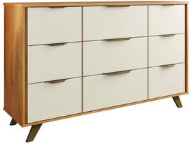 Cômoda 9 Gavetas com Pés de Madeira 100 MDF Olimpia Móveis Europa Cômoda 9 Gavetas com Pés de Madeira 100 MDF Olimpia Móveis Europa