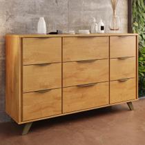 Cômoda 9 Gavetas com Pés de Madeira 100 MDF Olimpia Móveis Europa