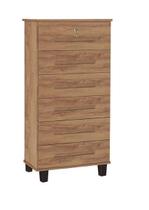 Comoda alta Trino 06 gavetas + fechadura cor Canela fosco