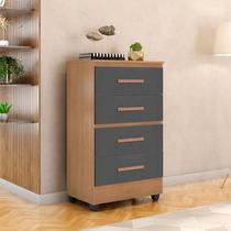Cômoda Ambiente Lite 4 Gavetas Nature Cinza Móveis Leão