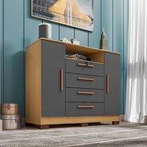 Cômoda Ambiente Madri 4 Gavetas 2 Portas Carvalho Americano Grafite - Incorplac