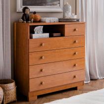 Cômoda Amora 4 Gavetas com Nicho MDF Moderna para Quarto Infantil e Bebê 75cm Organizador Branca com Gavetas Espaçosas Design Funcional